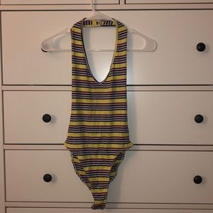 Out from under Striped Bodysuit